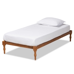 Baxton Studio Iseline Modern and Contemporary Walnut Brown Finished Wood Twin Size Platform Bed Frame